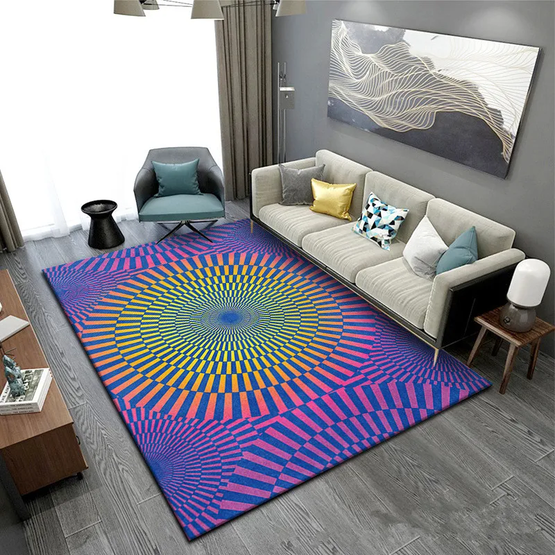 

Nordic 3D Vortex Illusion Carpets for Living Room Lounge Decor Area Rugs Modern Home Bedroom Floor Mat Washable Entrance Doormat