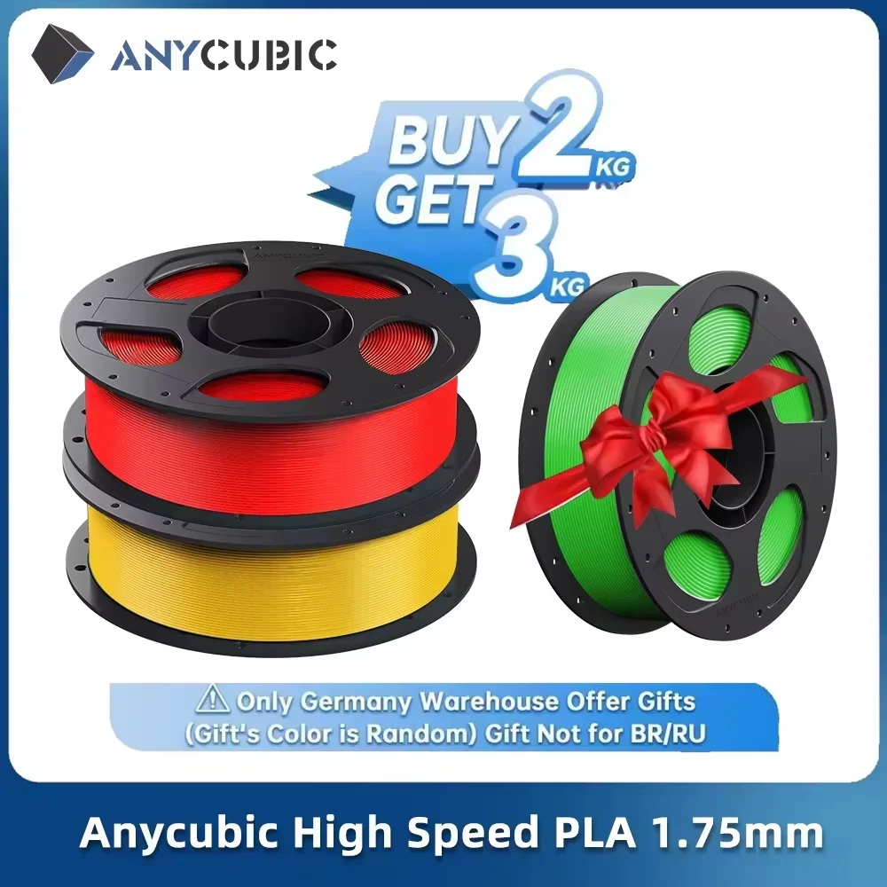 ANYCUBIC Filament High Speed PLA 1KG/Roll 1.75mm Plastic PLA 3D Printer Rubber Consumables Material for KOBRA S1C Series