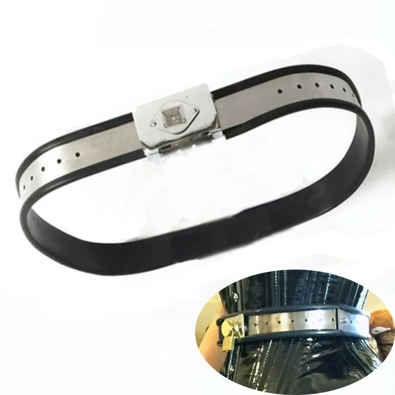 Adjustable Stainless Steel Silicone Waist Band Chastity Belt BDSM Bondage Restraints Wear Adult Sex Toys for Women Men
