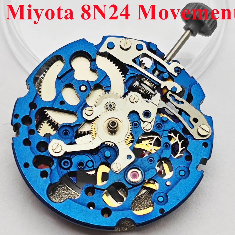 Miyota 8N24 Automatic Mechanical Movement 21600 BHP Watch Movement  21 Jewels Skeletonized Automatic Movement