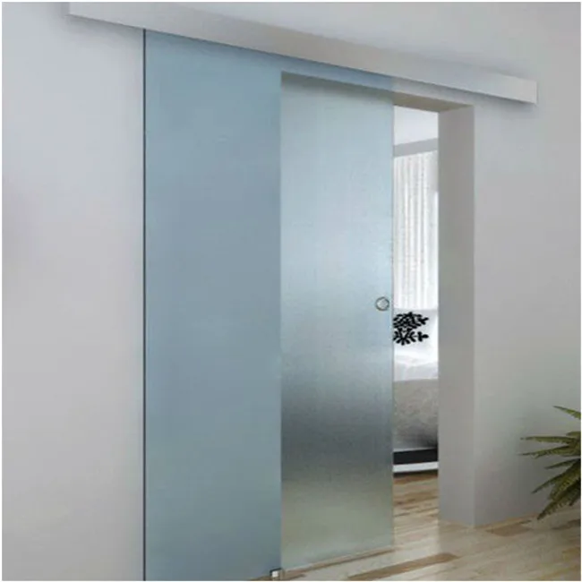 Aluminium Sliding Barn Door Extremely Narrow Double Tempered Glass Living Room Partition Sliding Barn Door