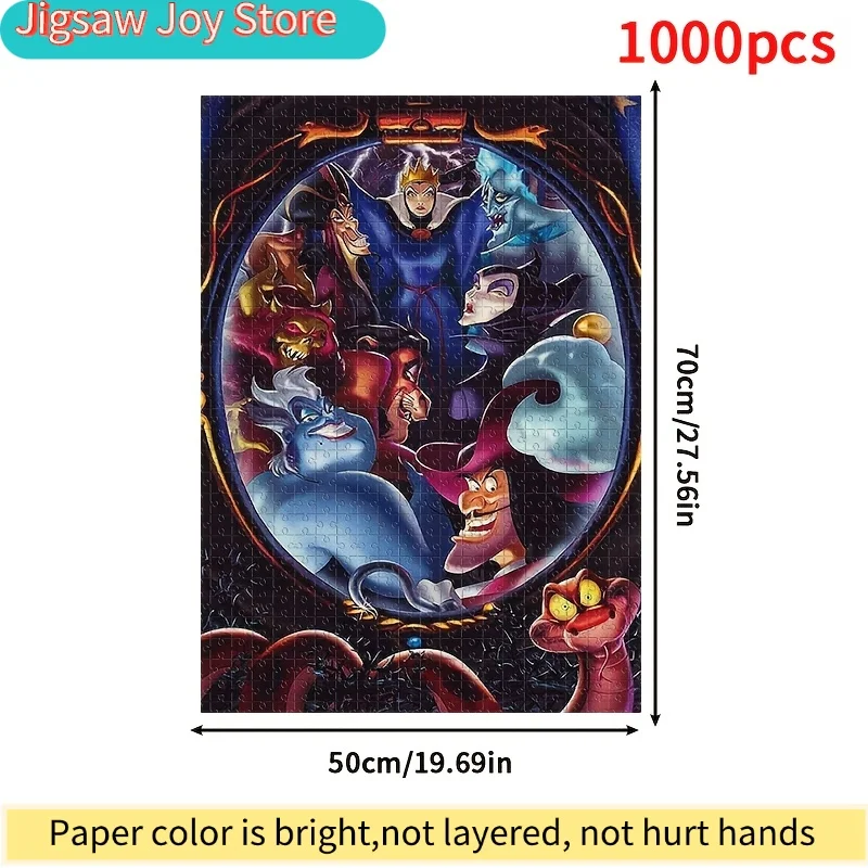 Puzzle 1000 elementów Disney Villains - Maleficent, Cruella, Jafar, Ursula, Hades - Duże puzzle dla dorosłych i rodzin - Urodziny