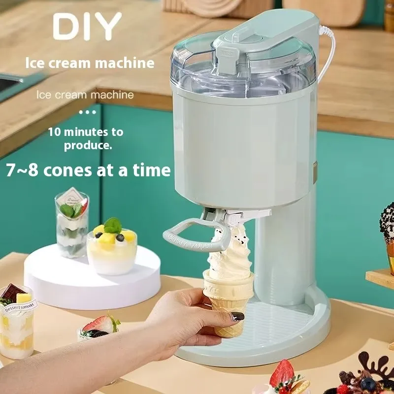 

Fully Automatic Mini Ice Cream Machine Household Small Kidsren's DIY Fruit Cone Ice Cream Maker New Condition