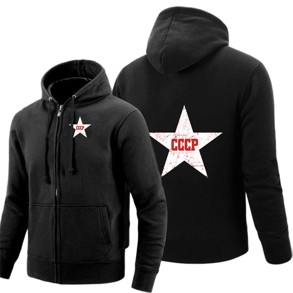 

2026 Red Star Soviet Che Guevara Revolution CCCP USSR Spring Autumn Men Solid Color Zipper Pullover Long-sleeve Comfortable Coat