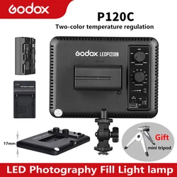 Godox P120C LED Light Ultra Slim Studio Continuous 3300K~5600K LED Video Light Lamp with Battery For Camera DV Camcorder