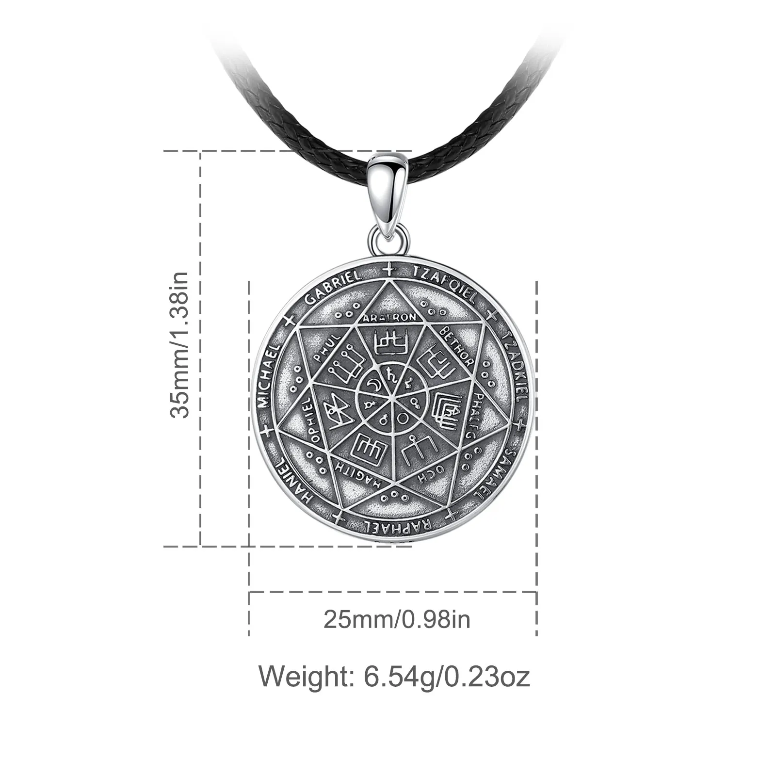 Eudora 925 Sterling Silver Seal of Seven Archangels collana pentagramma amuleto ciondolo uomo donna gioielli personalità Vintage