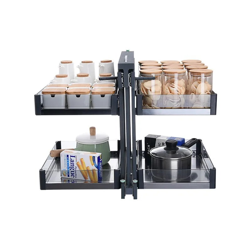

Kitchen Basket Cabinet Corner Corner Little Monster Multi-layer Storage Dish