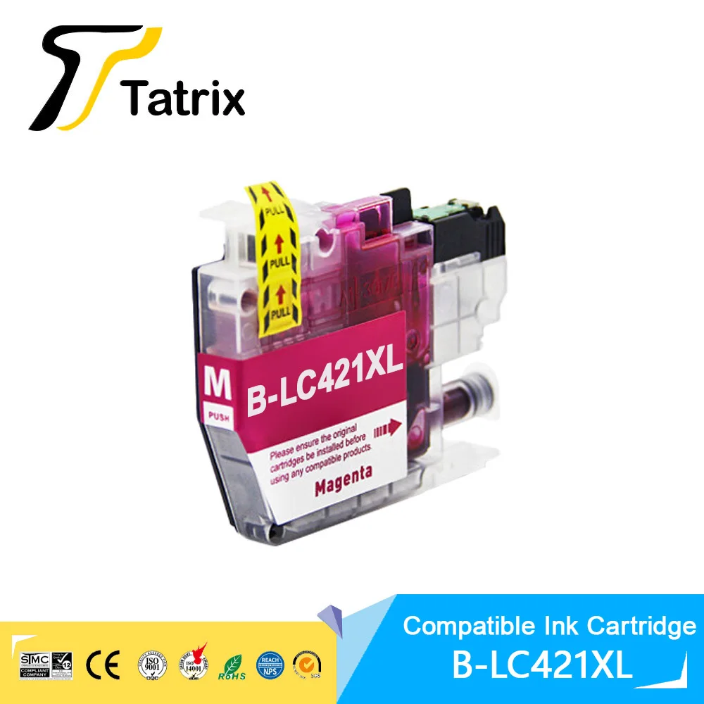 Tatrix Hoge capaciteit LC421XL LC421 421XL Compatibele Inktcartridge Voor Brother DCP-J1050DW MFC-J1010DW DCP-J1140DW printer