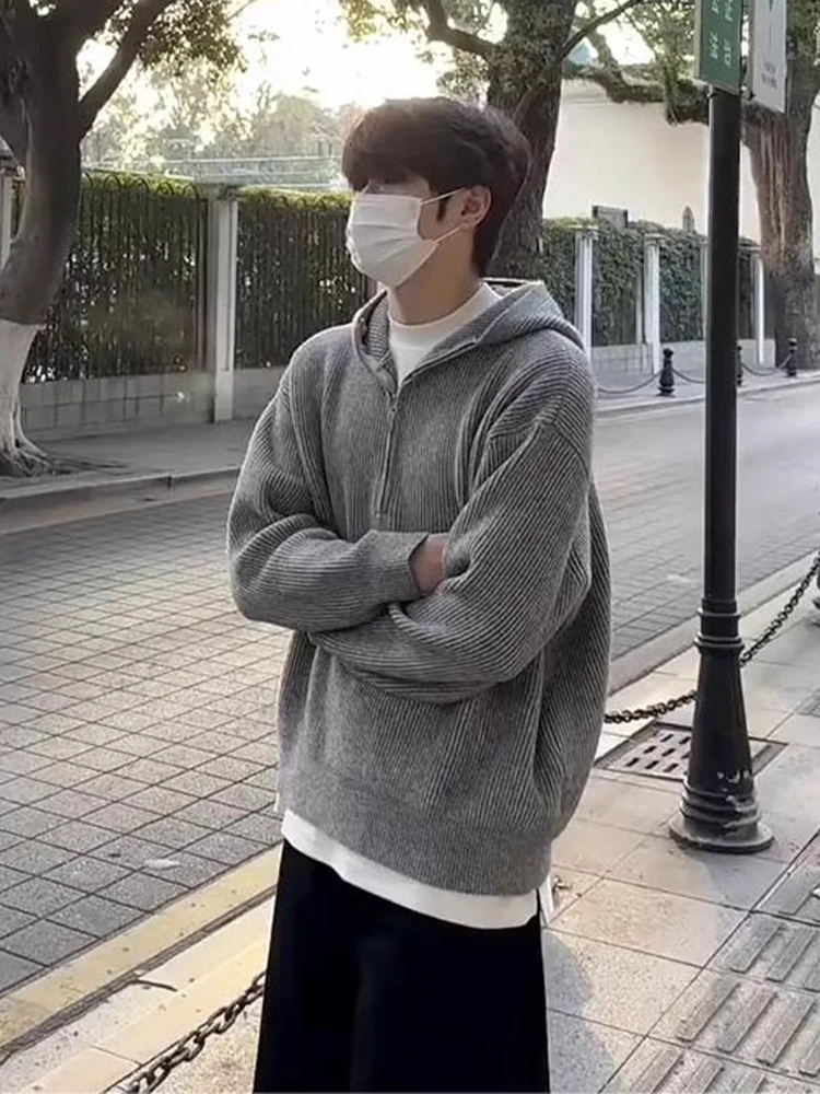 

Мужская толстовка в американском ретро-стиле: весенне-осенний свитер премиум-класса, модный, в стиле американского стритстайла, вязаная верхняя одежда