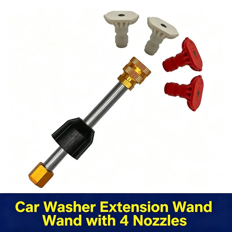 1 Set Car Washing Nozzle Connector Adapter Pressure Spray Lance Car Washer Extension Effortless Installation