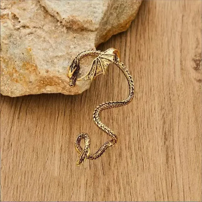 Women's Gothic Dragon Stud Wrap Earrings