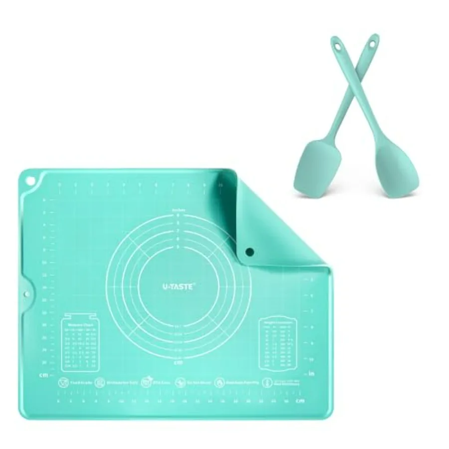 

16"x20" Food-Grade Liquid Silicone Pastry Mat and 600ºF Heat Resistat Silicone Flexible Baking Spoon Spatula & Cooking Scoop Spo