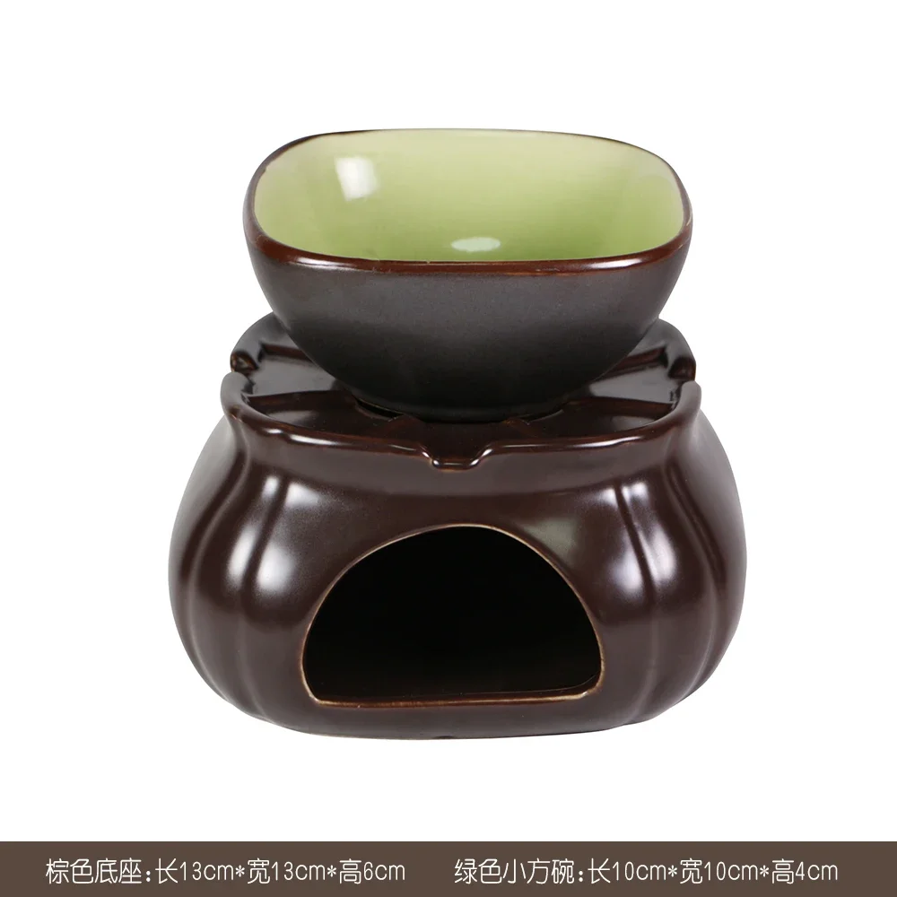 YXYMCF Thailand SPA Massage Oil Heater Ceramic Tea Warmer Set Candle Holder Heating Living Room Ornaments , Essential Oil Stove