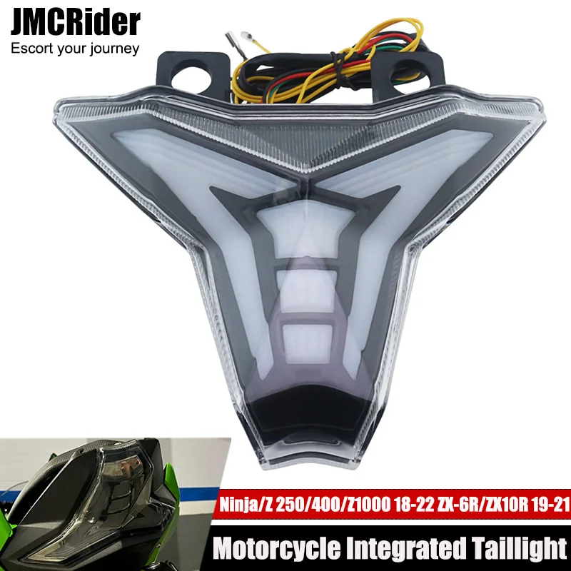 For Kawasaki Ninja/Z 250/400 ZX6R/ZX10R/ZX25R Z1000/R Motorcycle LED Tail Brake Light Turn Signal Integrated Lamp Taillight