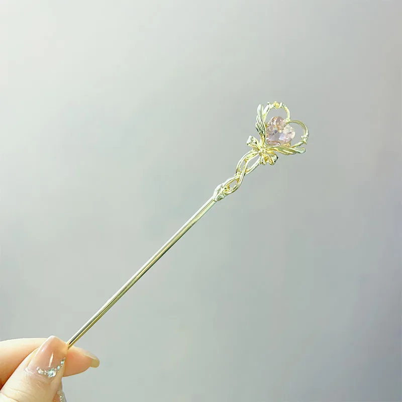 الحب كريستال ماجيك العصا دبوس الشعر عالية الجودة دبوس الشعر الصيني الجديد الحد الأدنى تصميم إكسسوارات الشعر أغطية الرأس دبوس الشعر للنساء