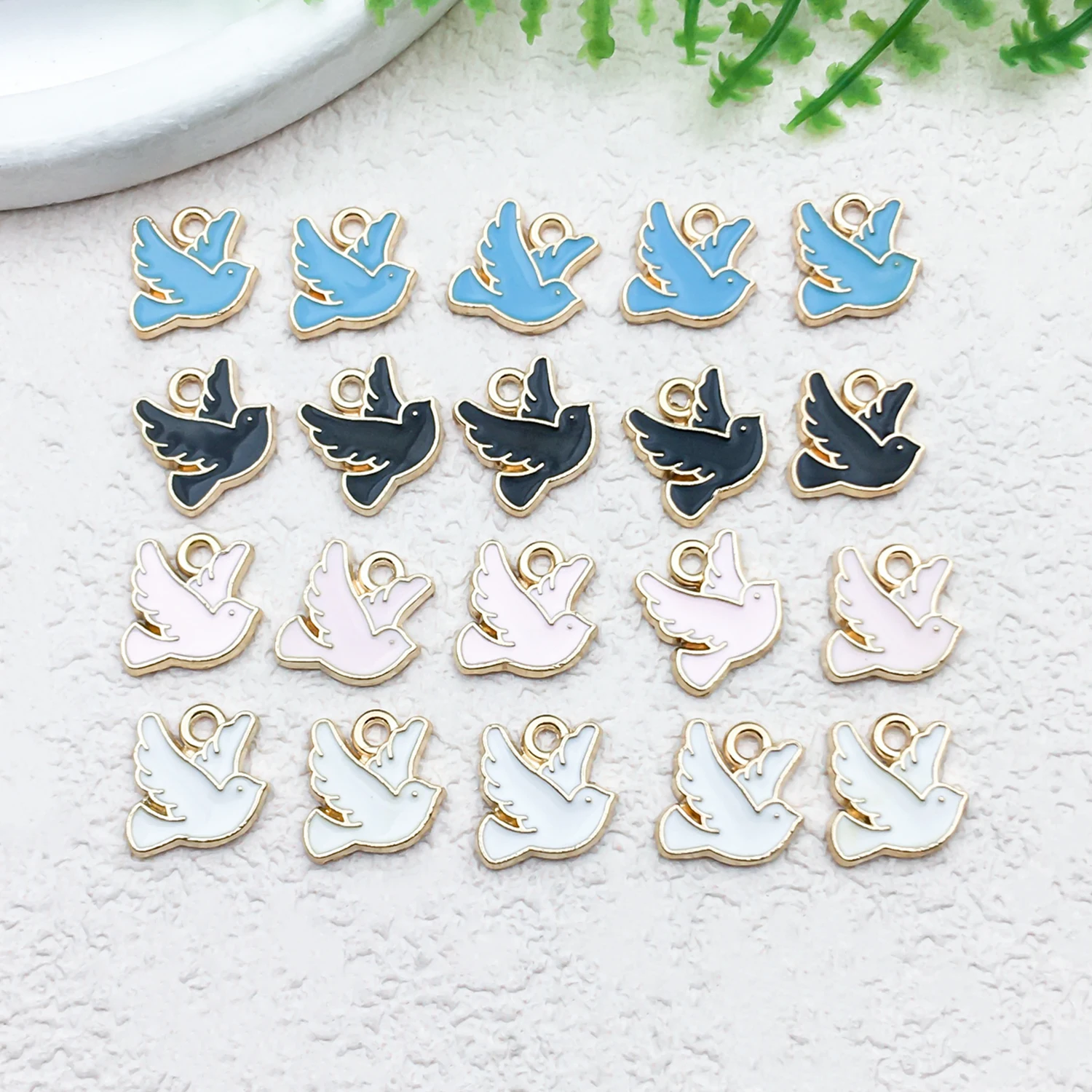 

20pcs Enamel Colorful Bird Design Charms Alloy Metal Animal Pendants for DIY Bracelet Necklace Jewelry Making Accessories