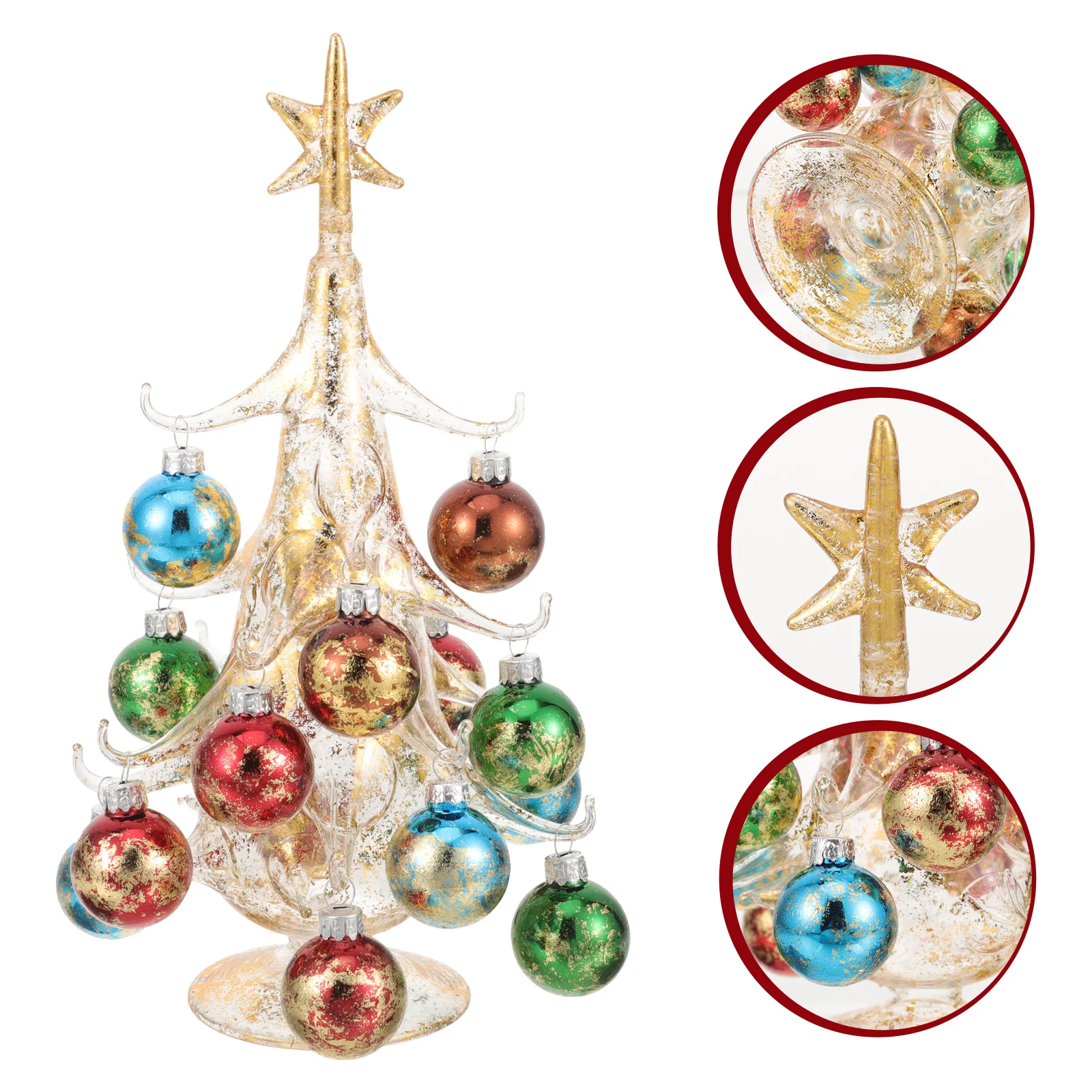 

Christmas Glass Crafts Tree Home Ornaments DIY (large Yellow) Desktop Decor Xmas Holiday Trees Statues Supplies Decorate