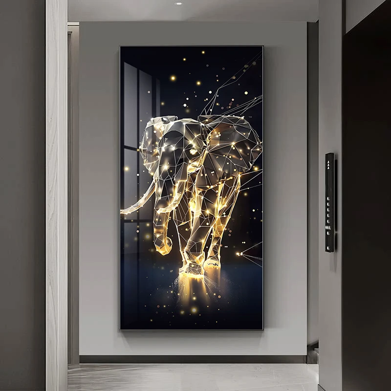 Luxury LED Mural Lights Corridor Living Room Bedroom Home Decoration Lustre Modern Elephant Hanging Painting Lighting Wall Lamps