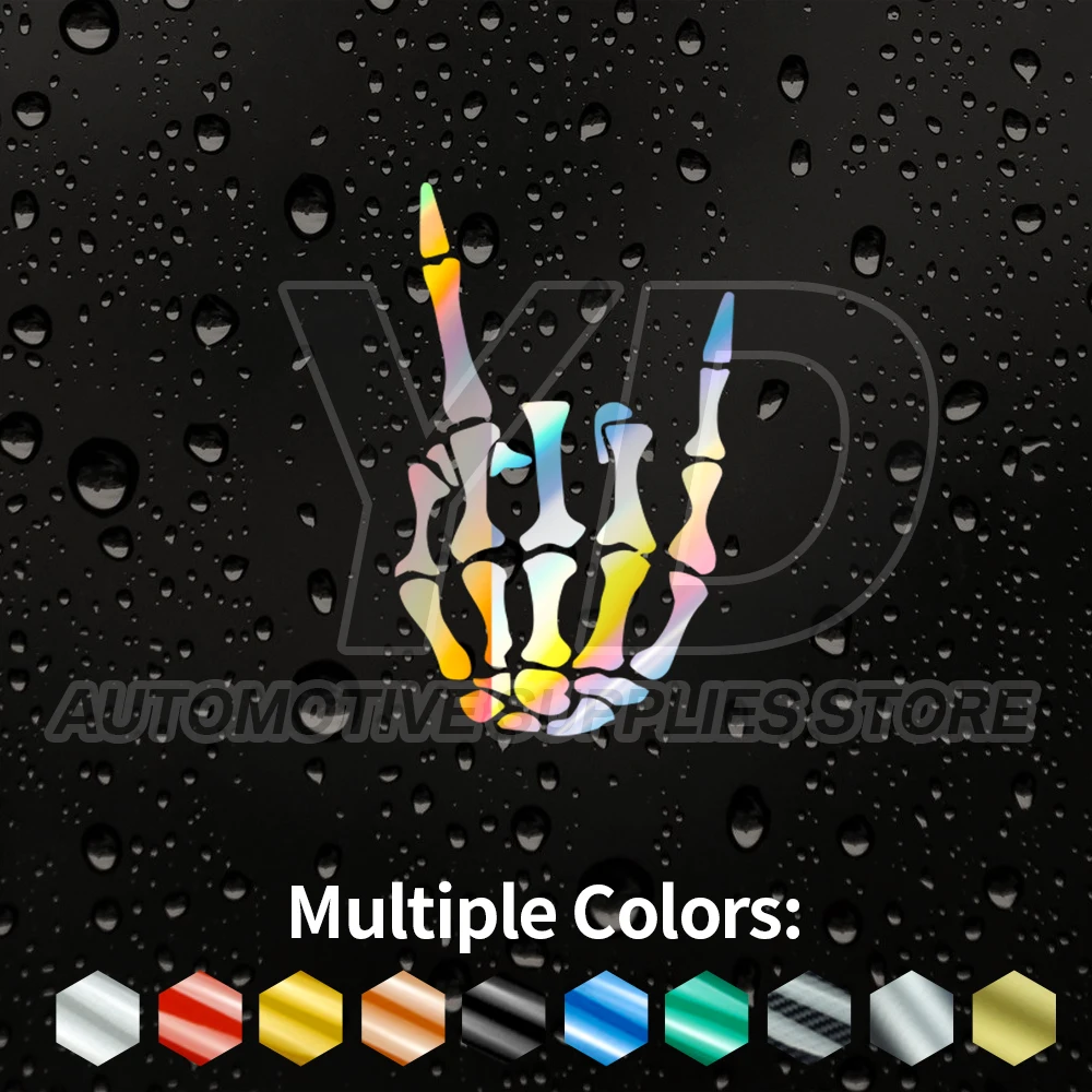 Creative Rock Hand Gesture Car Sticker Reflective Vinyl Decals Personality Auto Accessories for Bumper Window Door Home Decor