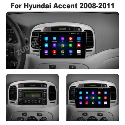 Imagen 2 del producto Android 16 Radio de coche para Hyundai Accent 2008 2009 2010 2011 reproductor de vídeo Multimedia estéreo automático navegación GPS Bluetooth Carplay