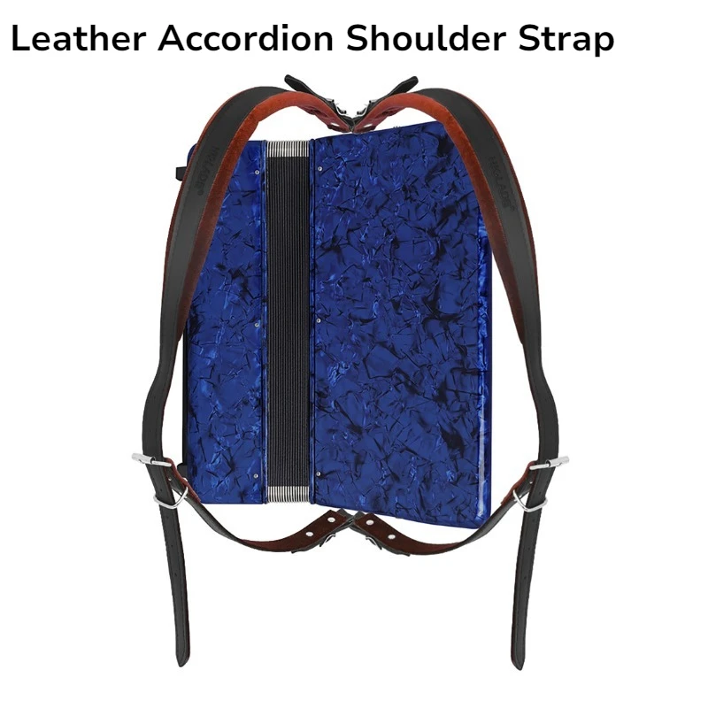 Leather Accordion Shoulder Strap High-quality Adjustable Thicken Widen Comfortable Accordion Strap Musical Instrument Accessory