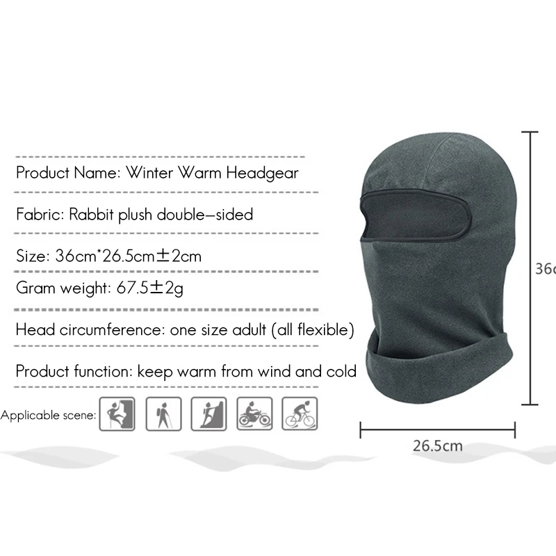 Winter Warm Balaclava Thermal Windproof Balaclava Full Face Caps Helmet Liner For Men Women