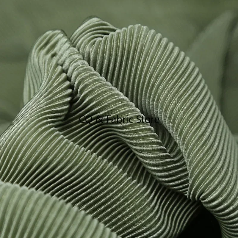 Pleated Striped Texture Pleated Fabric Elastic Knitted Fabric For Dress Wide Leg Pants Clothing Designer Fabric