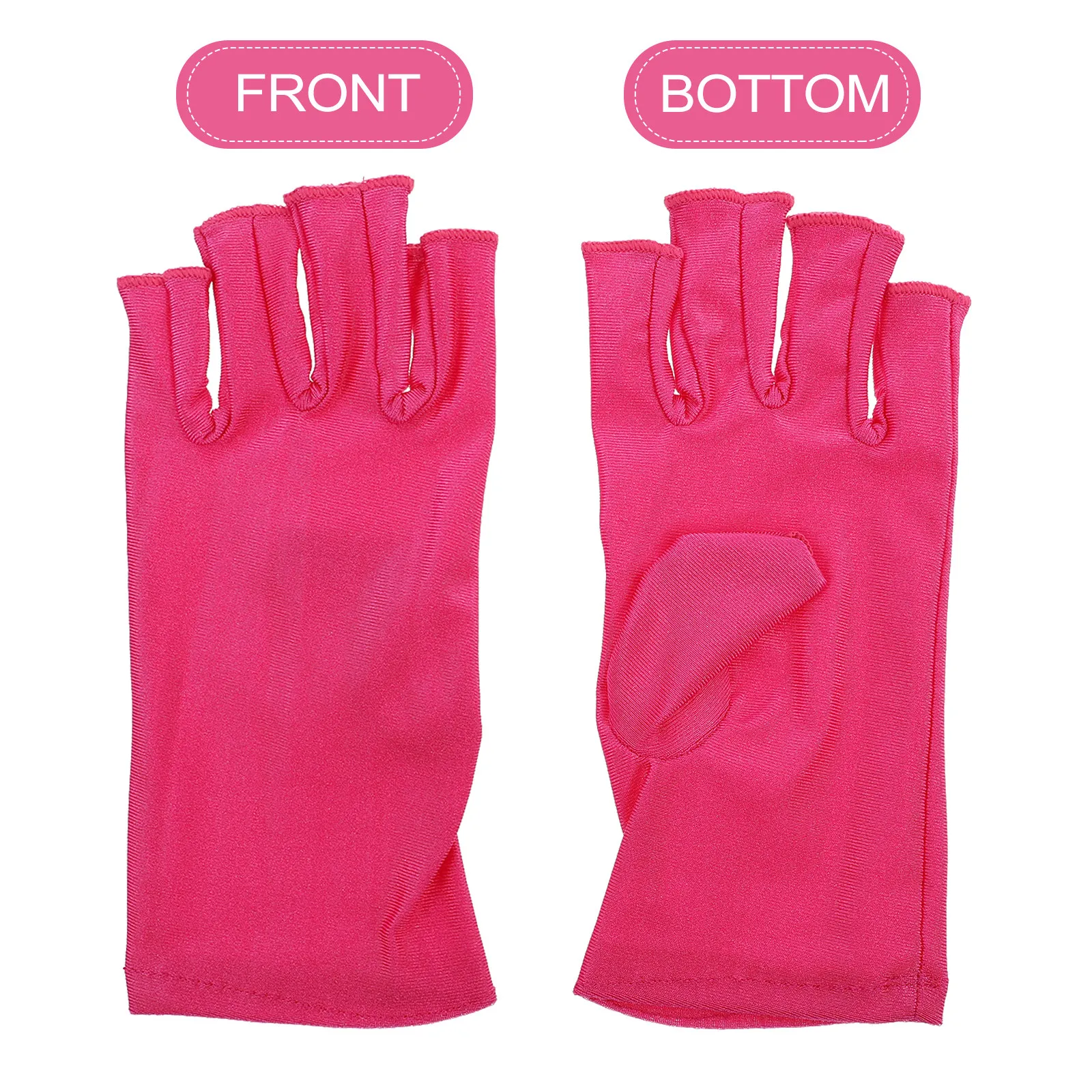 1Pair Sun Protection Gloves Nail Art Open-Toed Breathable Polyester Anti Uv Half Finger Manicure Tools Outdoor Sunscreen Skin