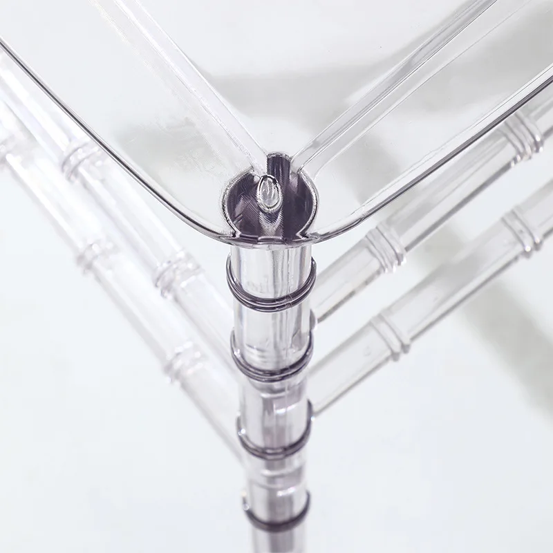 Bamboo crystal stool backrest dining household makeup Internet celebrity photo acrylic transparent
