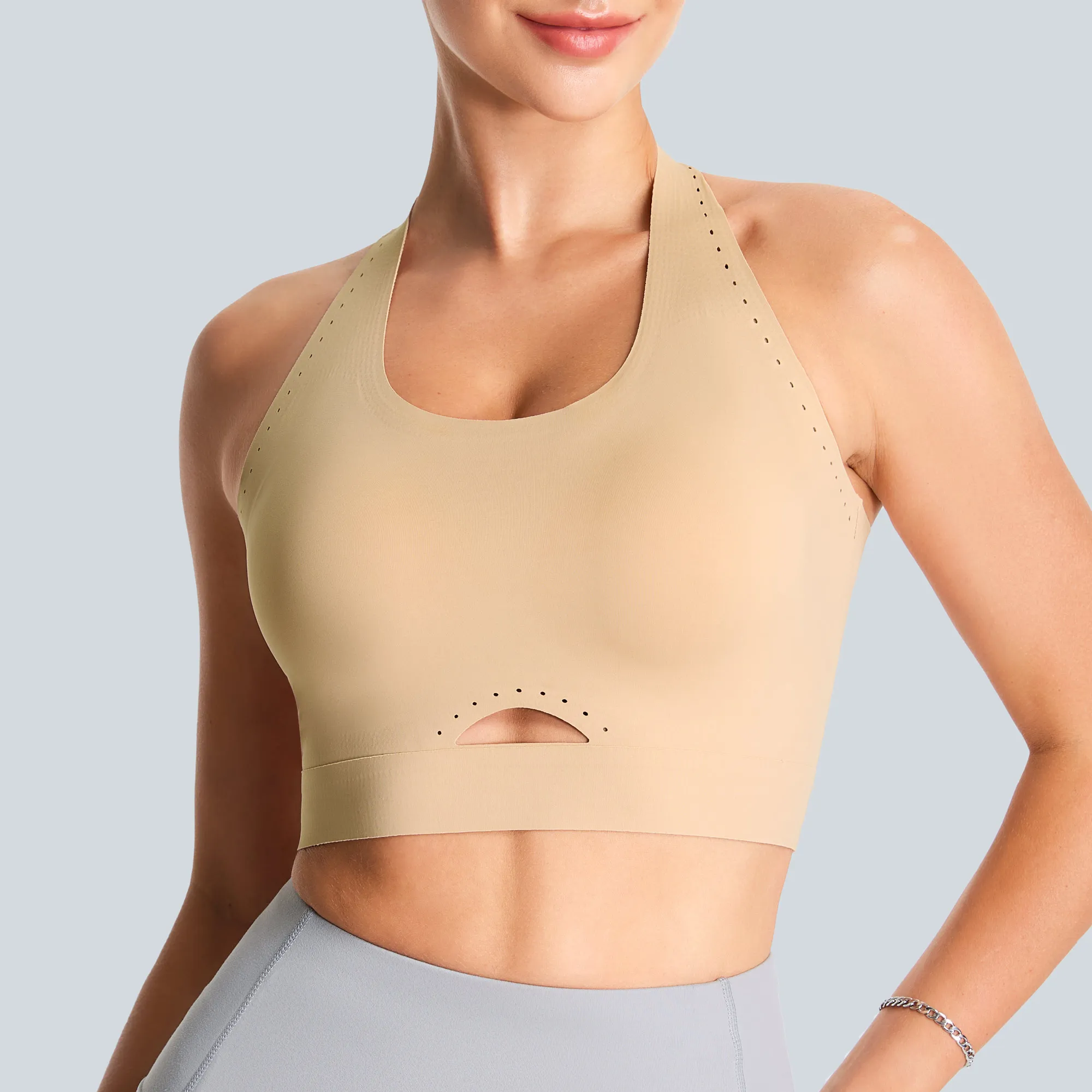 THE GYM PEOPLE Women's Wireless Cross Back Sports Bras Padded Low Impact Seamless Bra 6