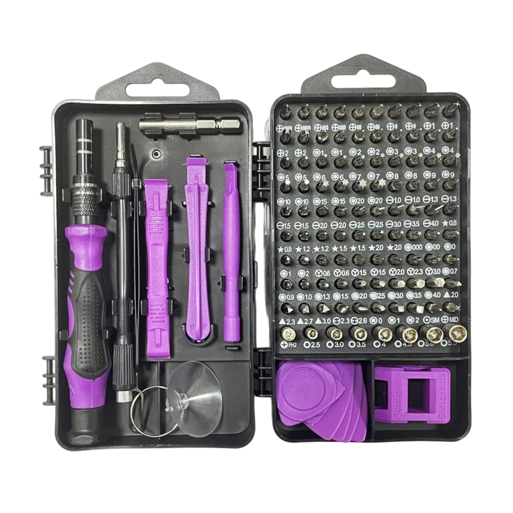 115 Piece Precision Screwdriver Set for Mobile Phone Computer Repair Includes 11 Segment Adjustable Shaft and Bit Holder