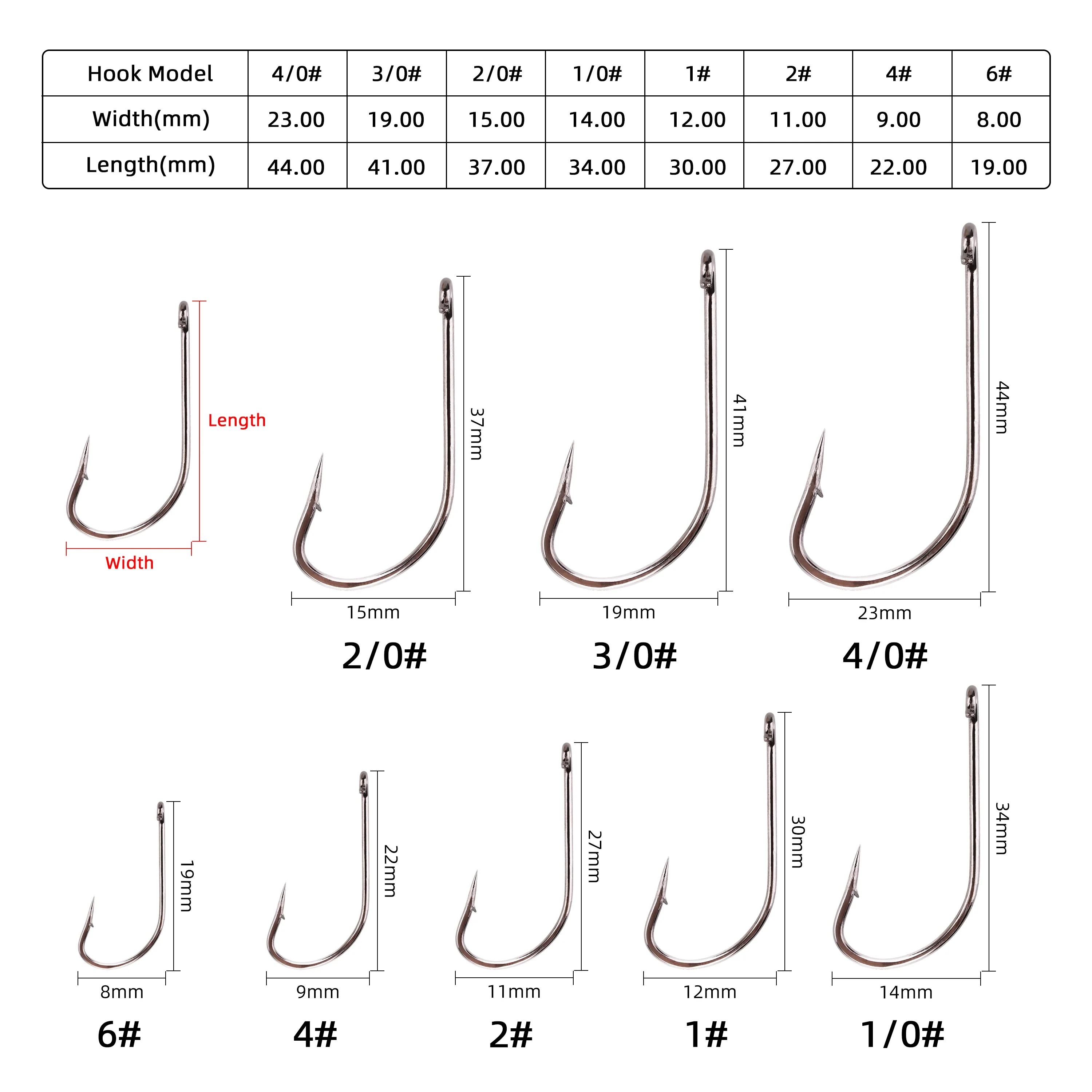 Fishing Hooks 20pcs Eyed Circle Jighead Hook 6-4/0# Barbed Fishhooks for Carp Fishery Fishing Material Goods Accessories Pesca