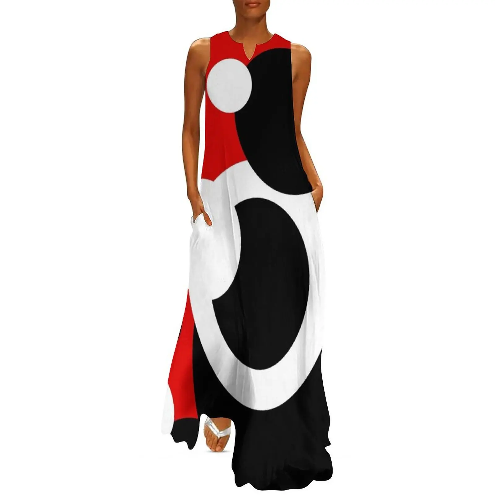 

60's Op Art Circles Long Dress cocktail dresses dress party evening elegant luxury celebrity womens clothing Dress