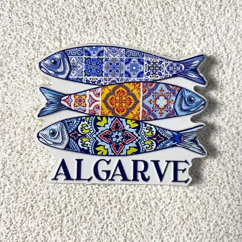 

Portuguese Algarve tourism souvenirs, 3D fish refrigerator magnets, office, home kitchen decoration gifts