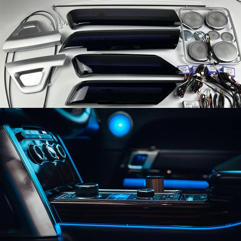 Pop Led Ambient Light Speaker Cover For Range Rover Vogue Door Cover Decorate Read Roof Saddle Co-pilot Light Black Piano Stylin