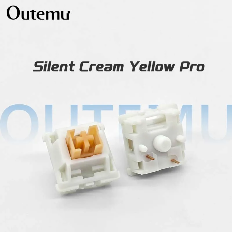 Outemu Silent Cream Yellow Pro Switches Lubed Mechanical Keyboard Switch 5Pin Tactile Custom Gaming RGB MX Switch