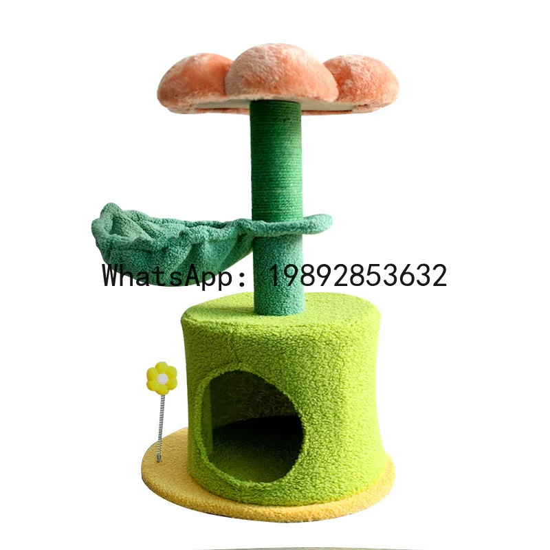CZ Sisal Flower Cat Climbing Frame Wholesale Integrated Cat Scratching Board Small Space-Saving Scratching Post Jumping Platform