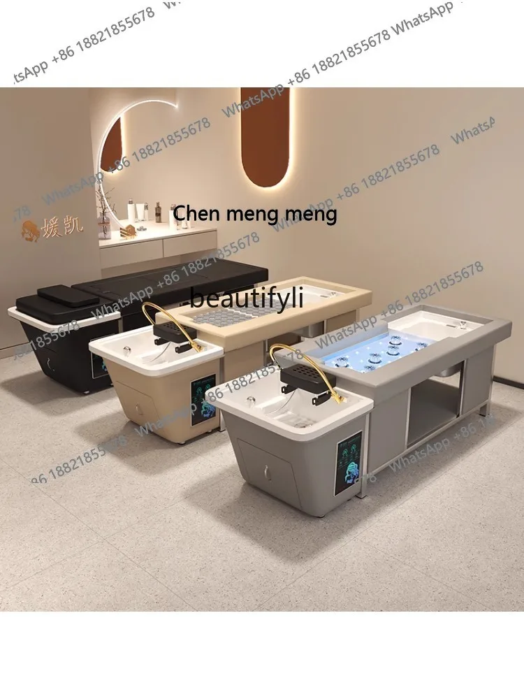 

S7486 ss Moxibustion Foot Bath Integrated Steel Frame Shampoo Chair Constant Temperature Water Circulation Fumigation Head Treat