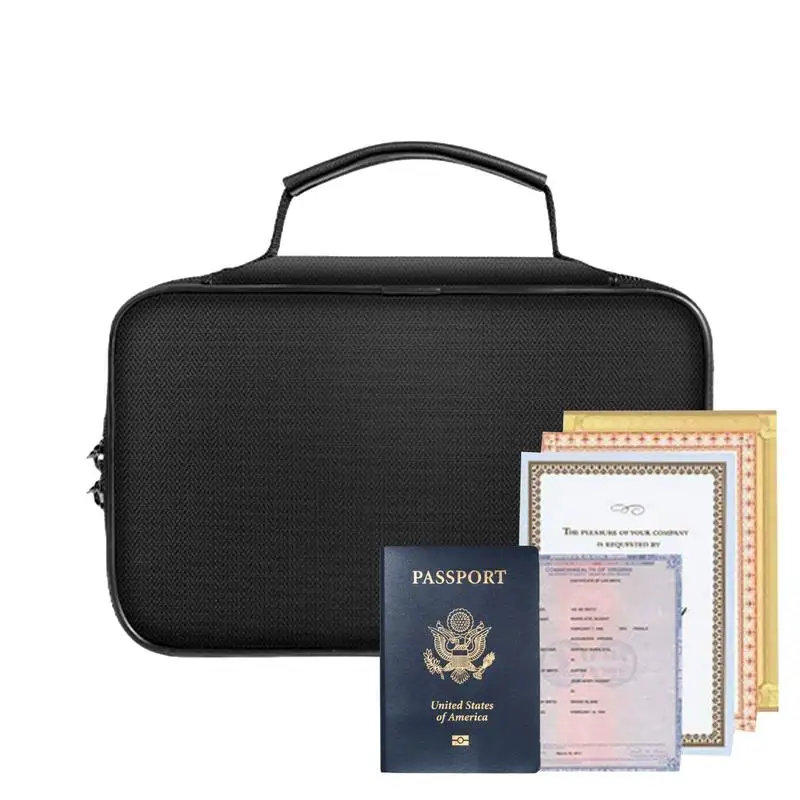 Fireproof Document Storage Bag With Lock Waterproof 3-layer File Safe Tickets Certificate Passport Briefcase Organizer Case HOT