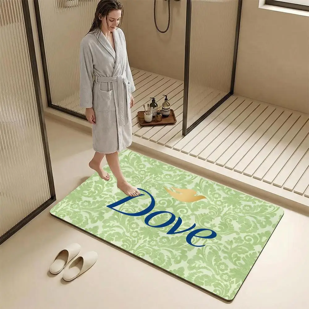 D-doveS BRAND Floor Mat Diatomite Bath Mat – Highly Absorbent, Non-Slip, Quick-Drying Bathroom Rug