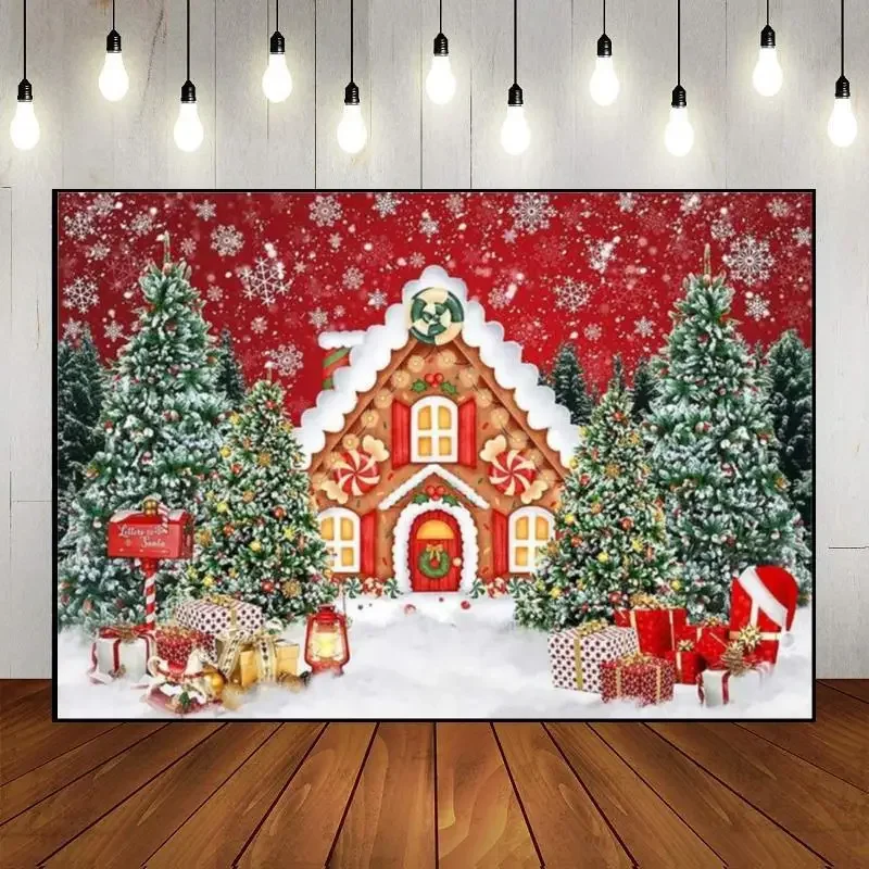 

Merry Christmas Xmas Home Background Photography Backdrops Winter Photo Jesus Baby Shower Custom Birthday Backdrop Decor Cartoon