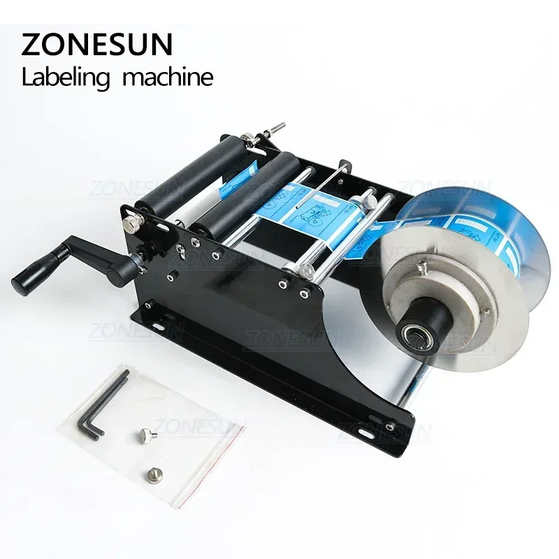 Label Applicator Manual Round Bottle Labeling Machine For Applying Cylindrical Jar Can Tube With Handle ZS-50 ZONESUN