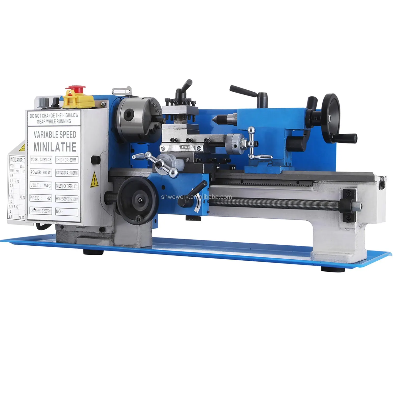 

Precision Mini Metal Lathe 7 X 12 Inch 2250 RPM 400W Variable Speed Mini Lathe Service Equipment