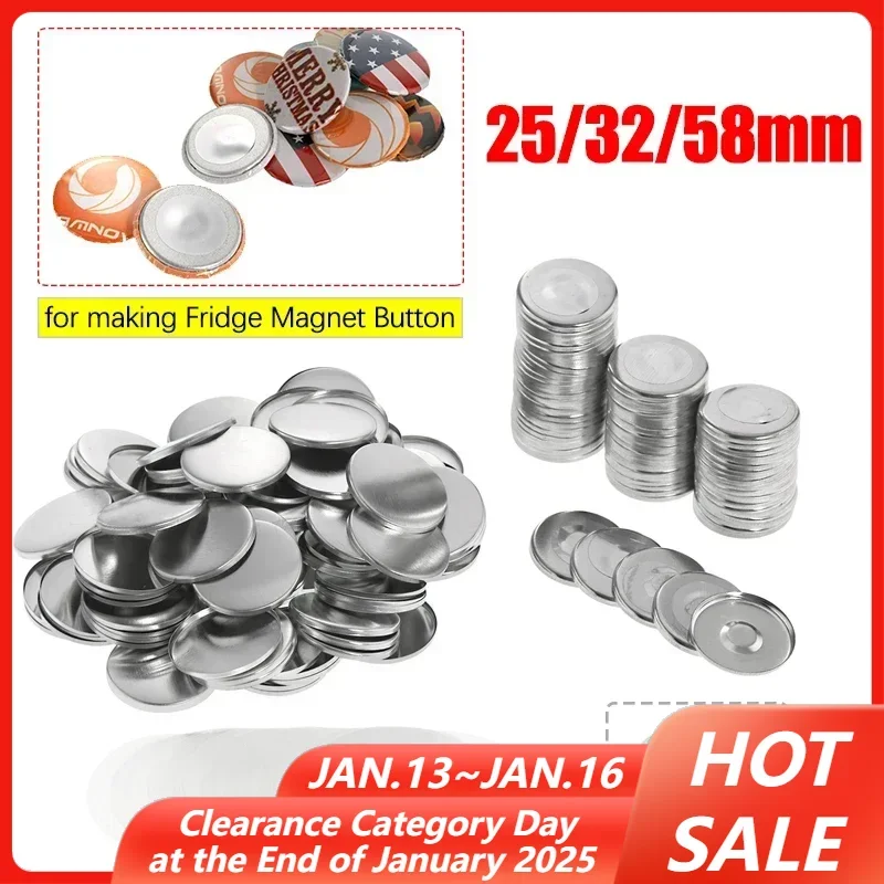 25mm 32mm 37mm 44mm 58mm Magnet Fridge Badge Button Parts for DIY Making Refrigerator Magnets Button DIY Maker 50/100PCS