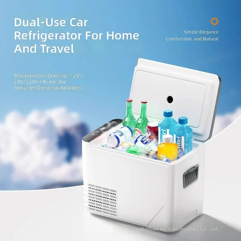 Compact Car Refrigerator with Compressor Cooling&Freezing,12V/24V DC Portable Fridge for Truck,SUV,RV, Camping,OffRoad Vehicle