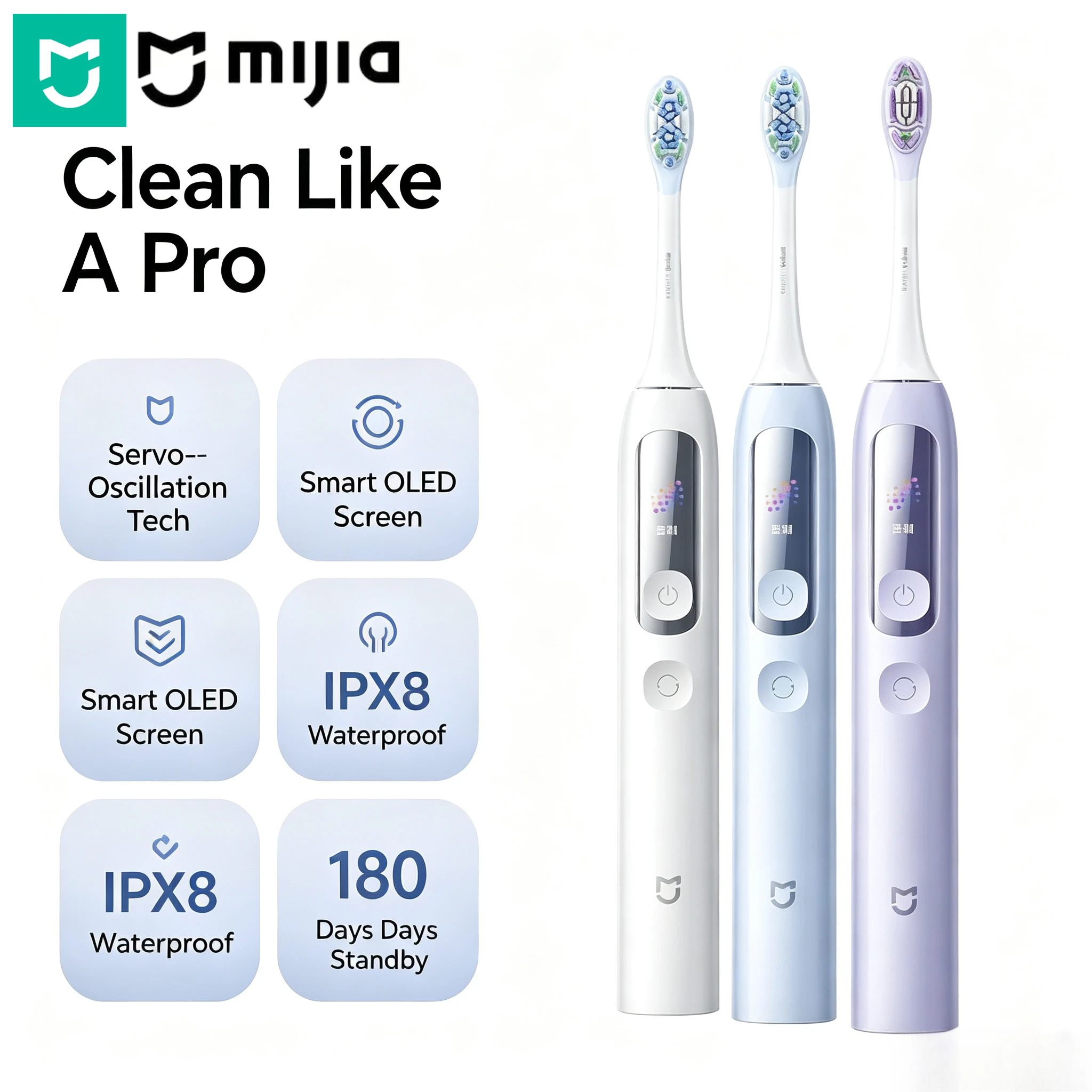 mijia-servo-oscillation-electric-toothbrush-pro-180-days-battery-ipx8-waterproof-travel-lock-app-control-adult-oral-care-brush