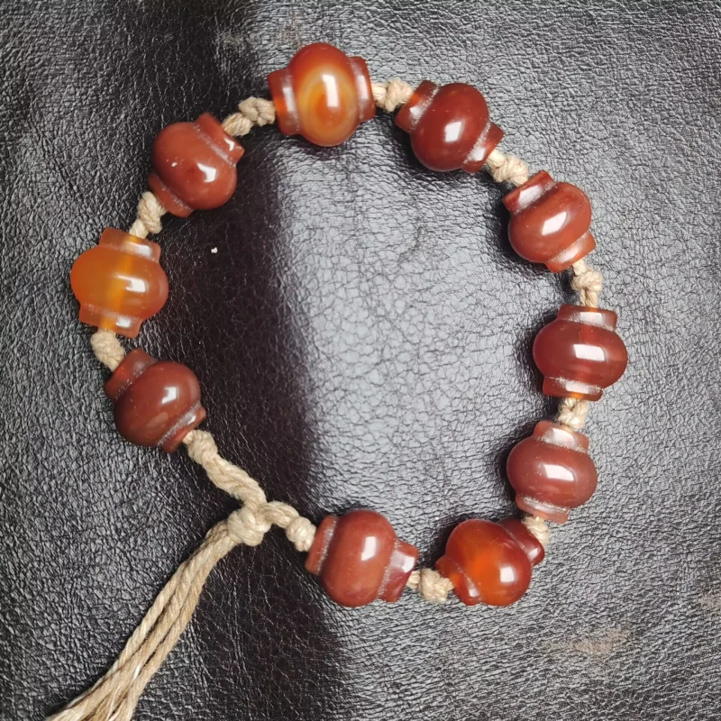 Old Jade with Old Agate Old Beads Ancient Beads Bracelet Bead String