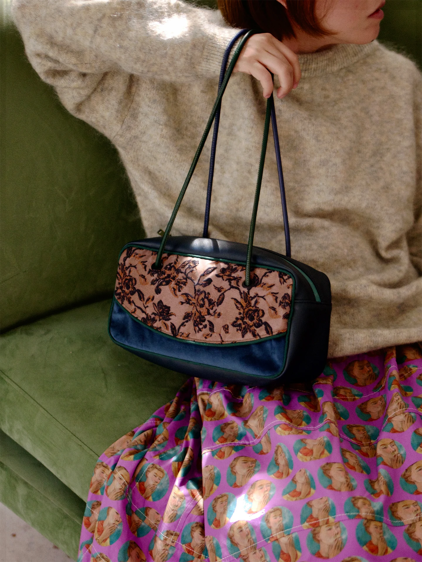 

the House Yimazato Original 2026 New Retro Underarm Chinese Bag Color Woven Embroidery Single Shoulder Bag for...