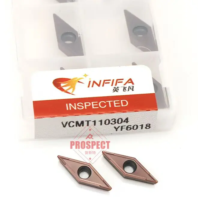 10pcs VCMT110304 VCMT110308 Carbide Inserts Steel Stainless Small Bore Internal Boring Profiling Blade YF6018