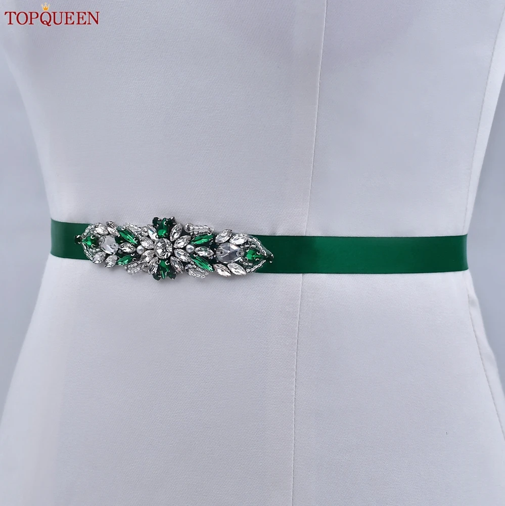 Topqueen Handgemaakte Geappliqueerde Avondjurk Lint Riem Sieraden Kleine Riem Voor Bruids Bruiloft Banket Riem S337-KL